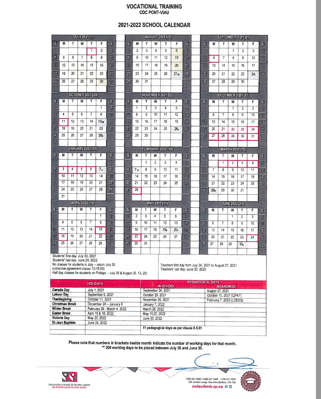Stc Calendar 2022 Calendar - Cdc Laurier